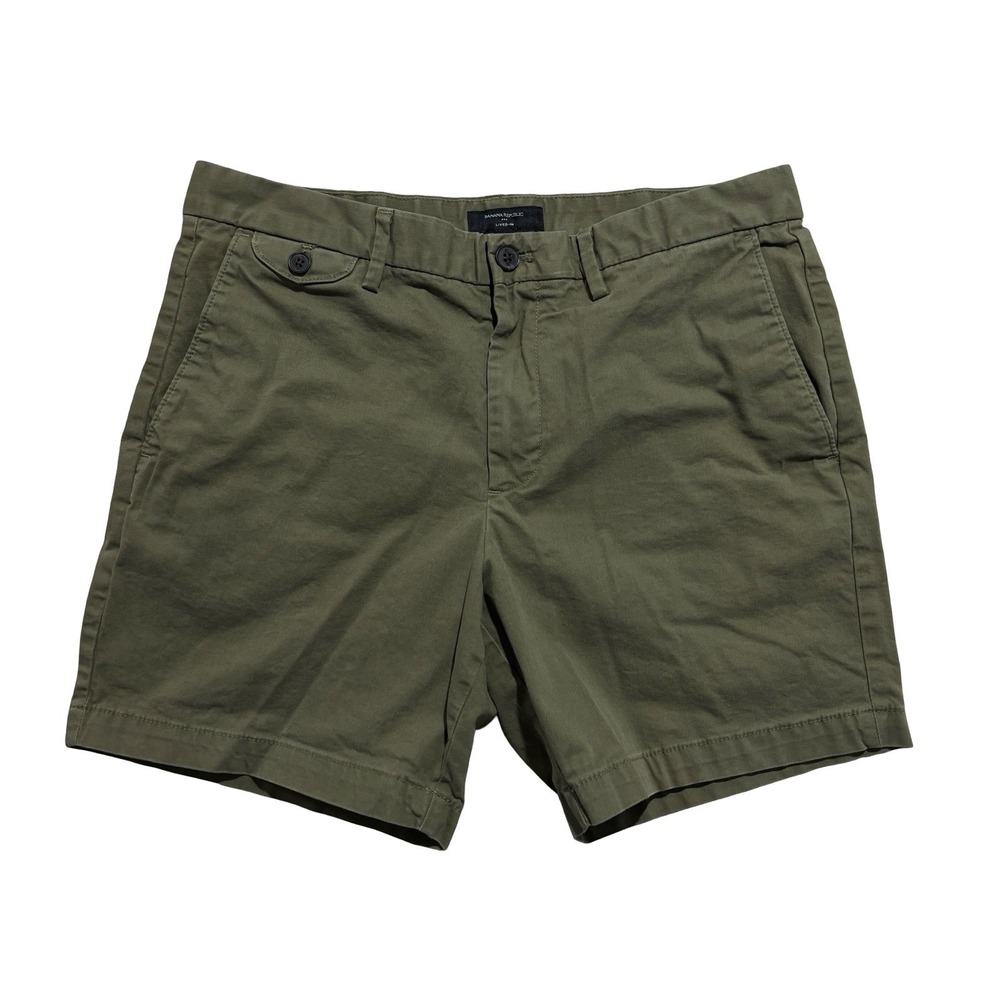 Banana Republic Lived In Chino Shorts Green Men's Size 34 x 7